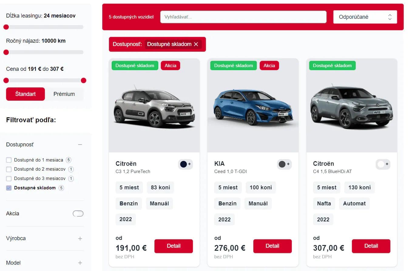 Flotila vozidiel na operatívny leasing